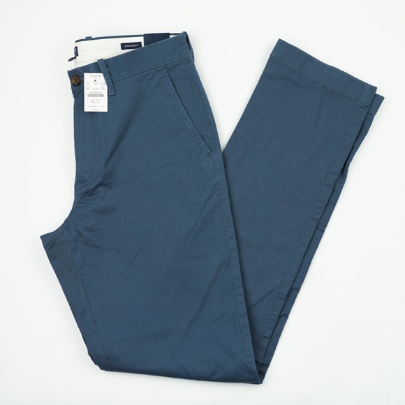 JCREW Mens 32 / 35 Straight-Fit Flex Chino Pants in Bellport Blue $79 H3186 - Picture 2 of 3